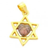 Gold Filled Amethyst Star of David Pendant